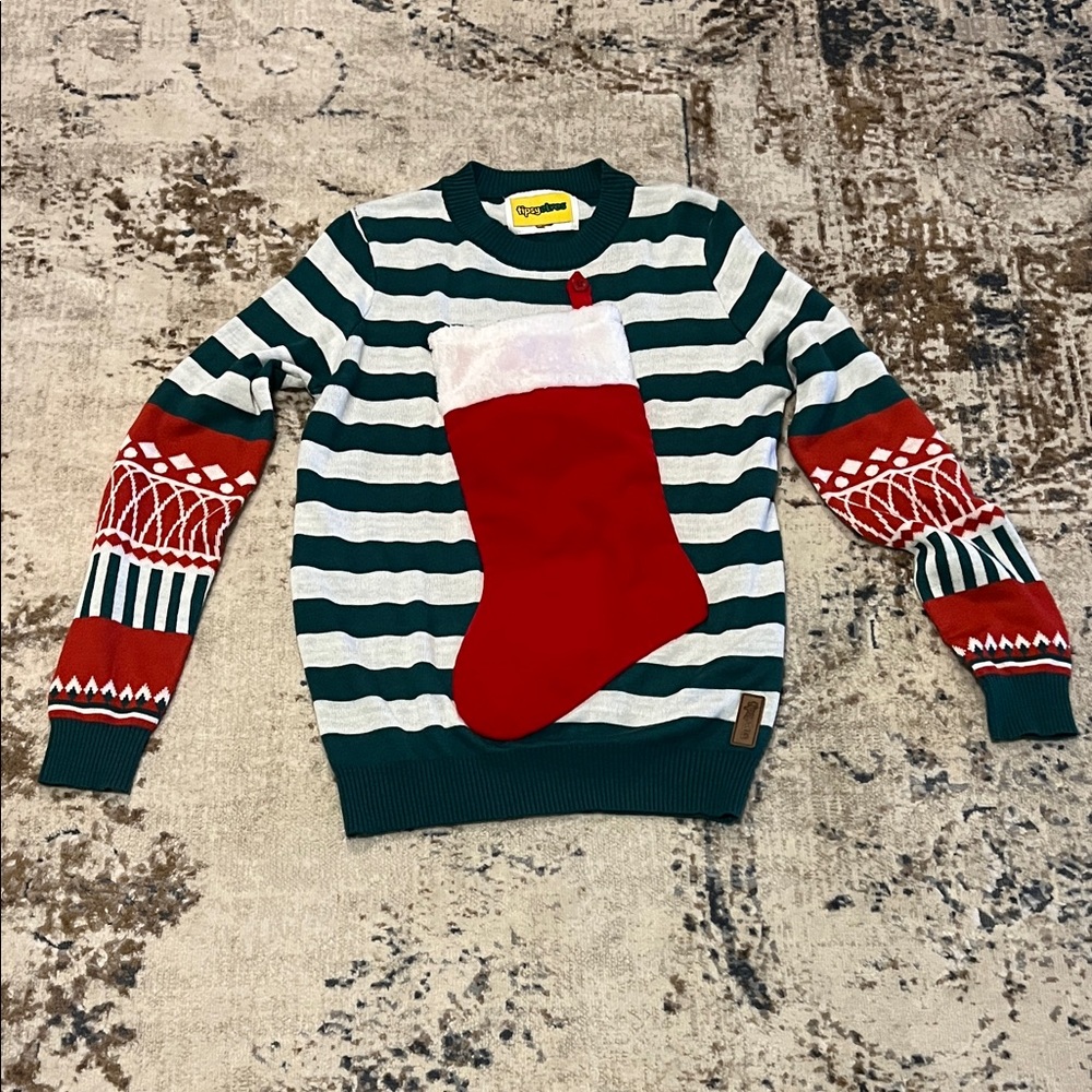 Tipsy Elves Green and Red Crewneck Sweater